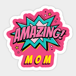 Amazing Mom SuperHero Sticker
